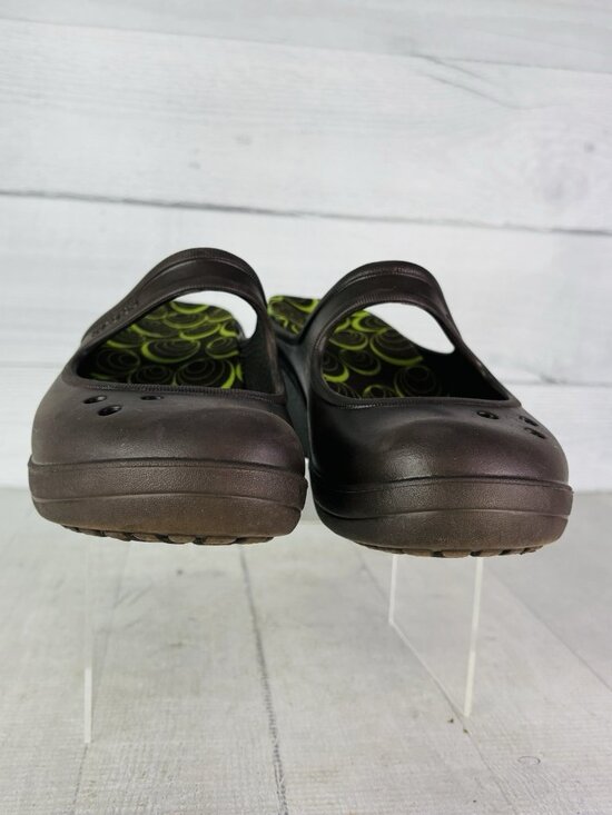 Crocs Women FRANCES Brown Slip On Wedge Closed Toe Mary Jane Comfort Shoes Sz 8 - Picture 3 of 16